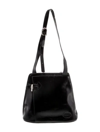 Pre-owned Longchamp Leather Shoulder Bag In Black