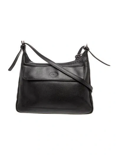Pre-owned Longchamp Leather Shoulder Bag In Black