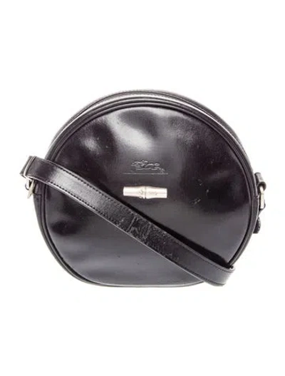 Pre-owned Longchamp Leather Shoulder Bag In Black