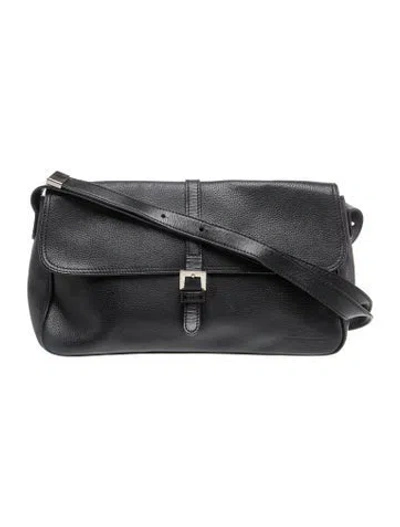 Pre-owned Longchamp Leather Shoulder Bag In Black