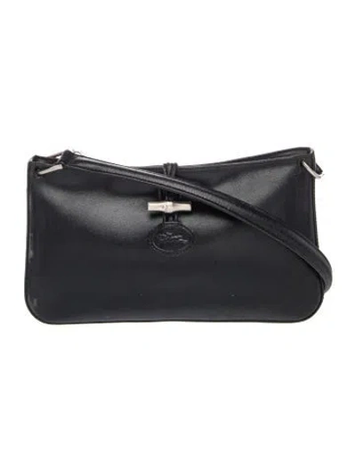 Pre-owned Longchamp Leather Shoulder Bag In Black