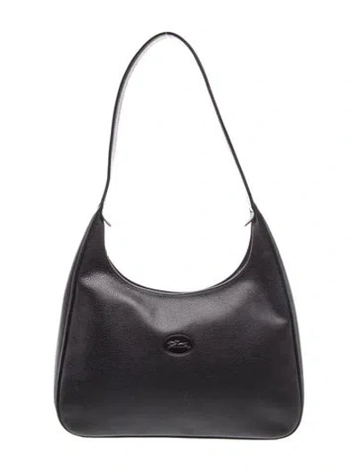 Pre-owned Longchamp Leather Shoulder Bag In Black