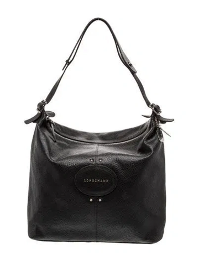 Pre-owned Longchamp Leather Shoulder Bag In Black