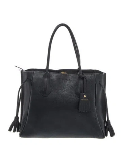 Pre-owned Longchamp Leather Shoulder Bag In Black