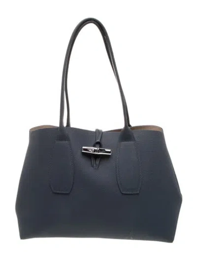 Pre-owned Longchamp Leather Shoulder Bag In Blue