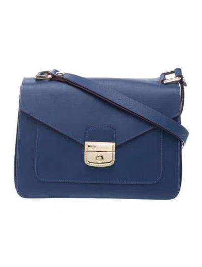 Pre-owned Longchamp Leather Shoulder Bag In Blue