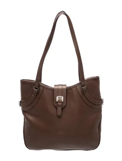 Pre-owned Longchamp Leather Shoulder Bag In Brown