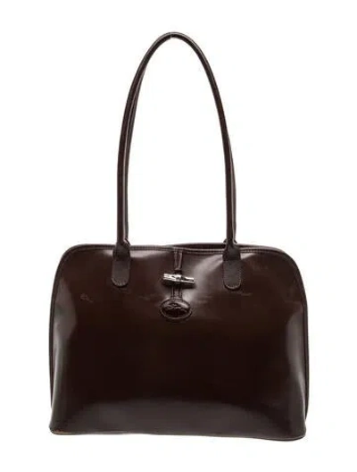 Pre-owned Longchamp Leather Shoulder Bag In Brown