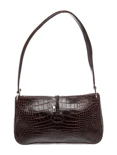 Pre-owned Longchamp Leather Shoulder Bag In Brown