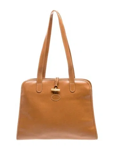 Pre-owned Longchamp Leather Shoulder Bag In Brown