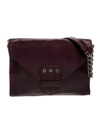Pre-owned Longchamp Leather Shoulder Bag In Burgundy