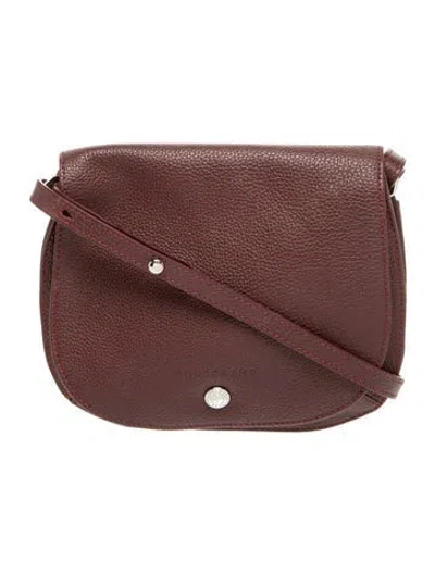 Pre-owned Longchamp Leather Shoulder Bag In Burgundy