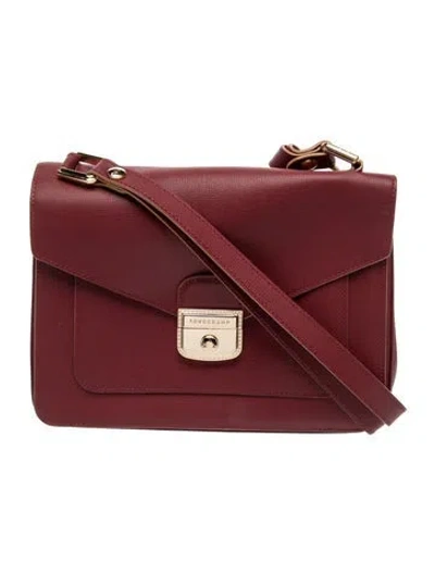 Pre-owned Longchamp Leather Shoulder Bag In Burgundy