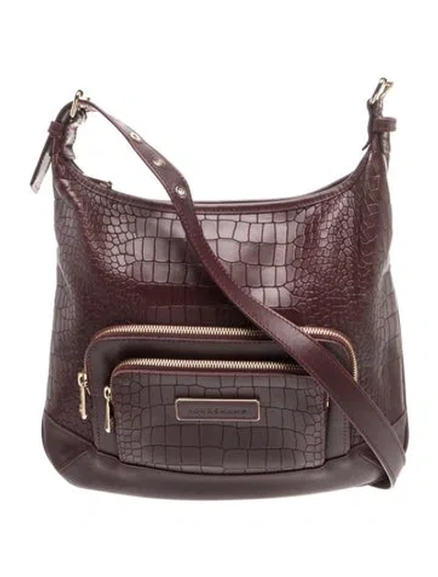 Pre-owned Longchamp Leather Shoulder Bag In Burgundy