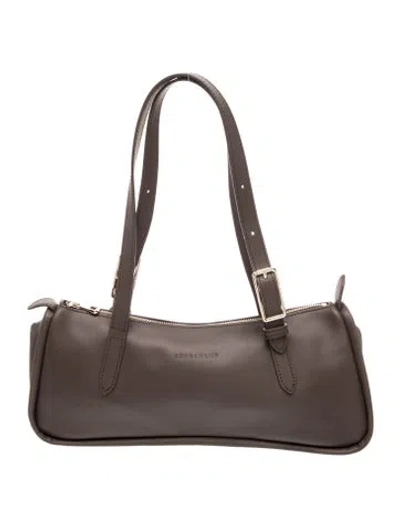 Pre-owned Longchamp Leather Shoulder Bag In Gray
