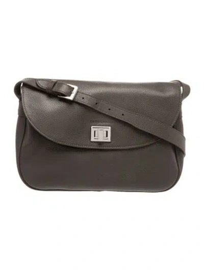 Pre-owned Longchamp Leather Shoulder Bag In Gray