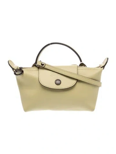 Pre-owned Longchamp Leather Shoulder Bag In Green