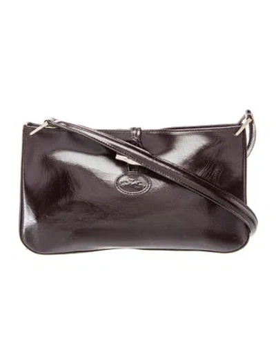 Pre-owned Longchamp Leather Shoulder Bag In Grey