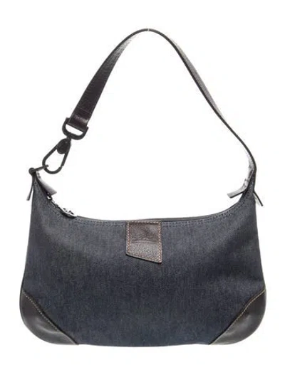 Pre-owned Longchamp Leather Shoulder Bag In Grey