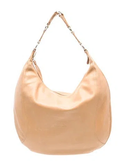 Pre-owned Longchamp Leather Shoulder Bag In Neutral
