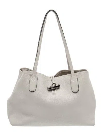 Pre-owned Longchamp Leather Shoulder Bag In Neutral