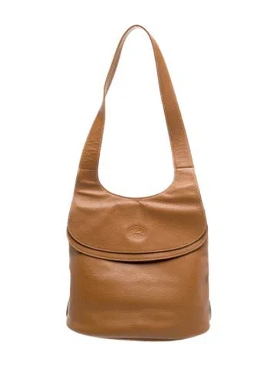 Pre-owned Longchamp Leather Shoulder Bag In Neutral