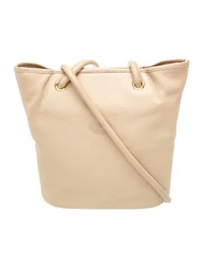 Pre-owned Longchamp Leather Shoulder Bag In Neutral