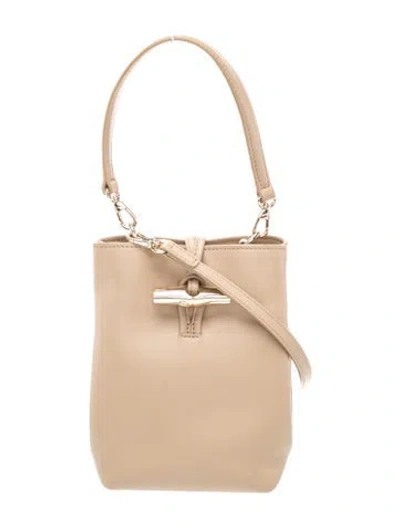 Pre-owned Longchamp Leather Shoulder Bag In Neutral