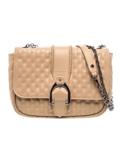 Pre-owned Longchamp Leather Shoulder Bag In Neutral
