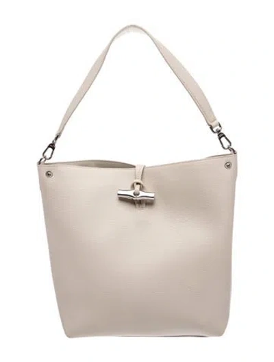 Pre-owned Longchamp Leather Shoulder Bag In Neutral