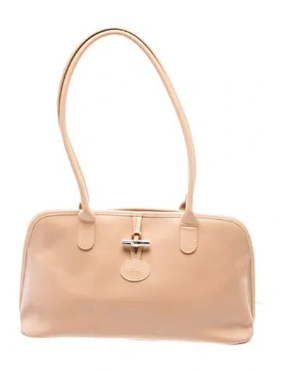 Pre-owned Longchamp Leather Shoulder Bag In Neutral