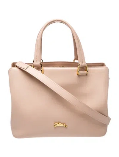 Pre-owned Longchamp Leather Shoulder Bag In Neutrals