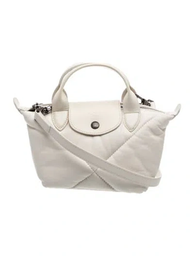 Pre-owned Longchamp Leather Shoulder Bag In Neutrals