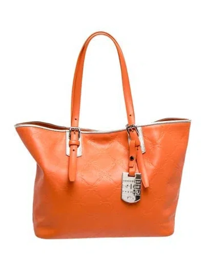 Pre-owned Longchamp Leather Shoulder Bag In Orange