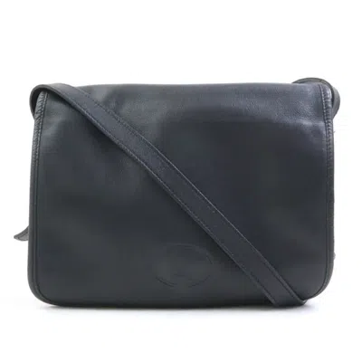 Pre-owned Longchamp Leather Shoulder Bag () In Black