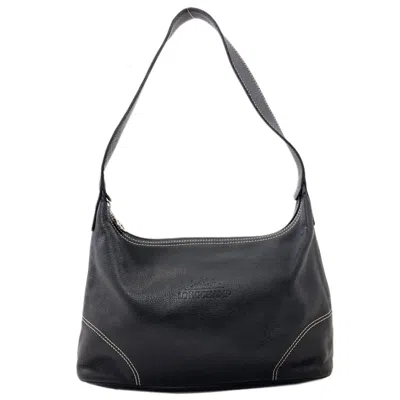 Pre-owned Longchamp Leather Shoulder Bag () In Black