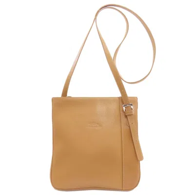 Pre-owned Longchamp Leather Shoulder Bag () In Sand
