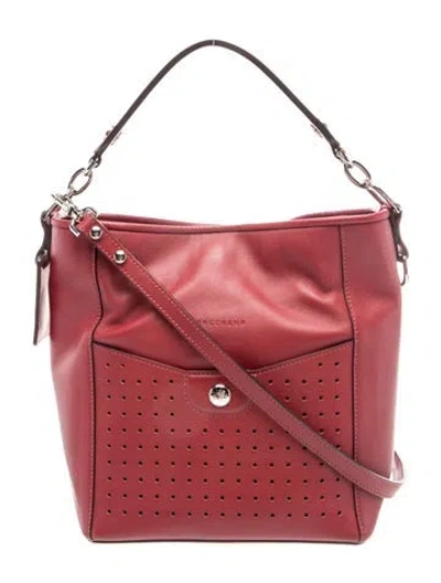 Pre-owned Longchamp Leather Shoulder Bag In Red