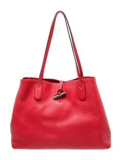 Pre-owned Longchamp Leather Shoulder Bag In Red