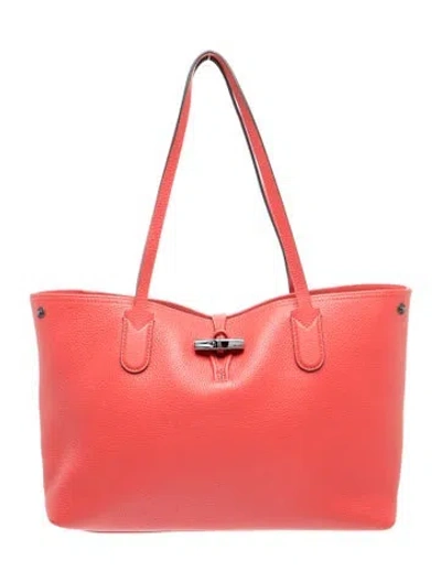 Pre-owned Longchamp Leather Shoulder Bag In Red