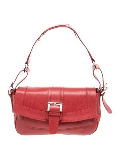 Pre-owned Longchamp Leather Shoulder Bag In Red