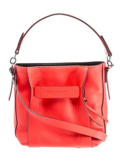 Pre-owned Longchamp Leather Shoulder Bag In Red