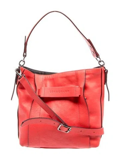 Pre-owned Longchamp Leather Shoulder Bag In Red