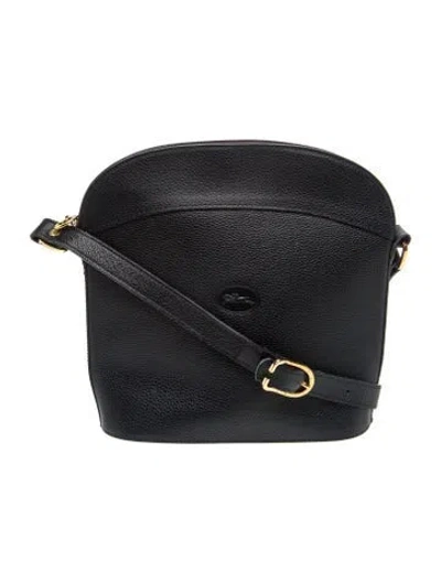 Pre-owned Longchamp Leather Shoulder Bag Vintage In Black