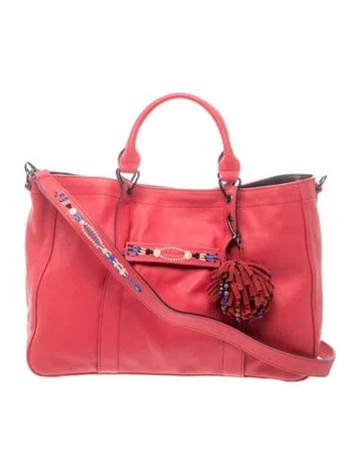 Pre-owned Longchamp Leather Shoulder Bag W/ Tags In Red