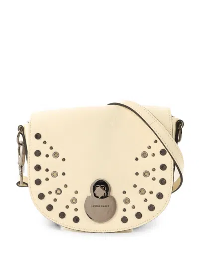 Pre-owned Longchamp Leather Shoulder Bag In White