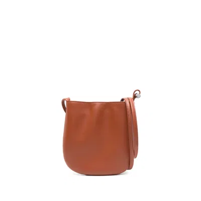 Longchamp Leather Shoulder Bags In Orange
