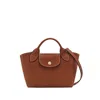 Longchamp Epure Brown Handbag With Adjustable And Removable Shoulder Strap And Contrasting Stitching In Leathe
