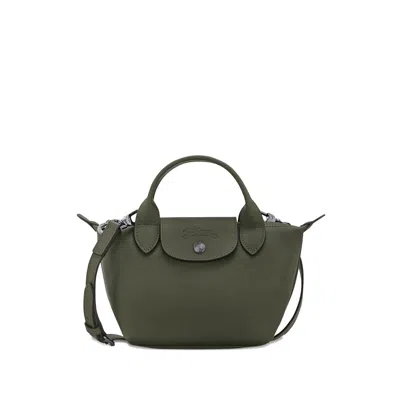 Longchamp Leather Shoulder Bags In Green