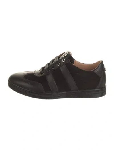 Pre-owned Longchamp Leather Sneakers In Black
